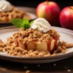 Warm Apple Crumble with Cinnamon and Oats